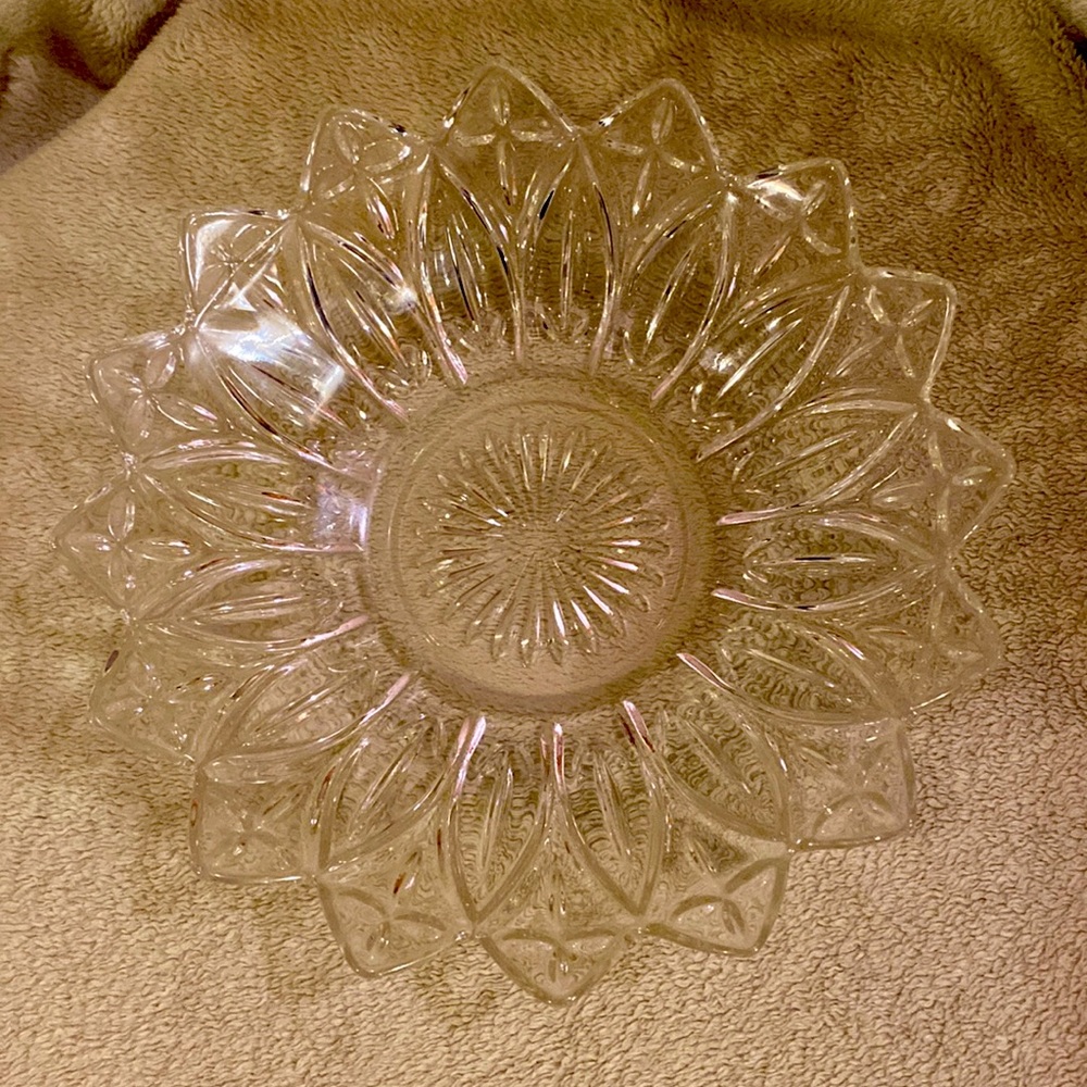 Vintage Petal Pattern Glass Bowl